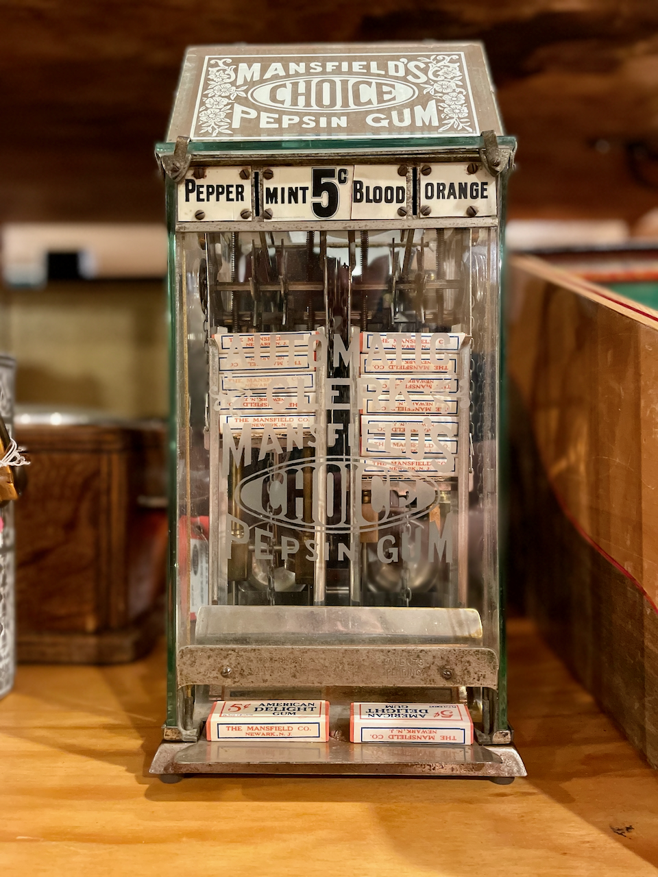 MANSFIELD CHOICE PEPSIN GUM VENDOR